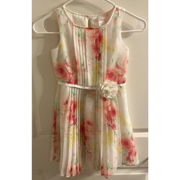 Janie And Jack Girls Pink And White Floral Sleeveless Sunday Dress Size 6 - Picture 8 of 14